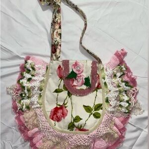 Floral Pink and Cream Women's Bag